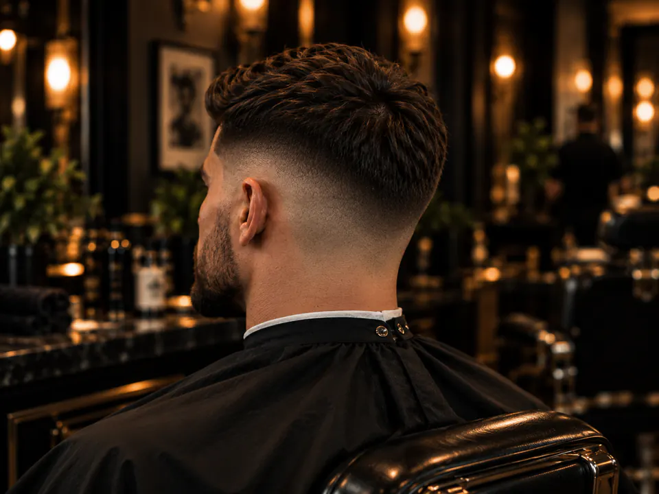 Close fade haircut viewed from the back.